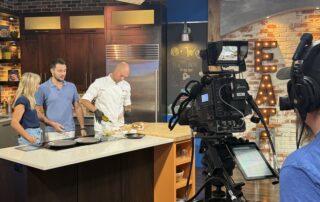 Redhead Marketing & PR client doing a TV segment