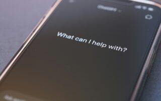 Mobile device showing AI prompt field
