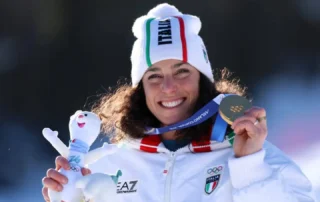 Italian skier Federica Brignone comes back from injury to win Gold at age 35.